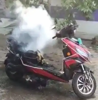 Electric scooter battery fire