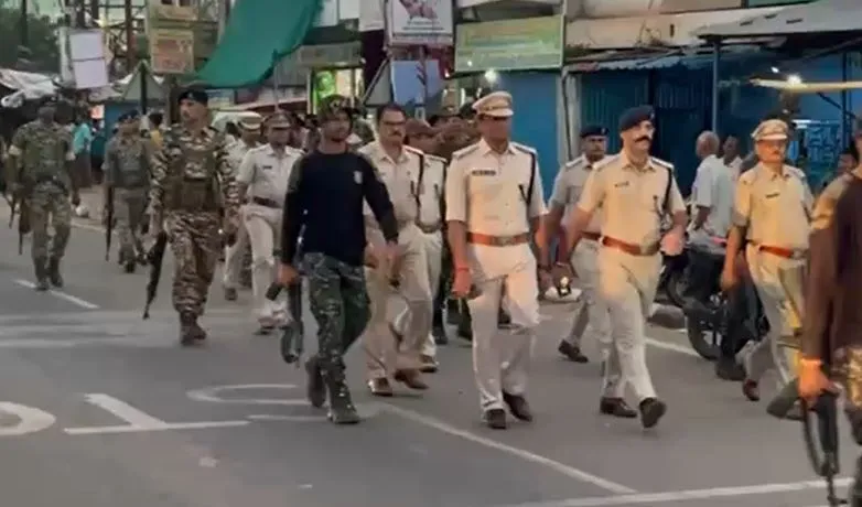 Police flag march in Nuapada
