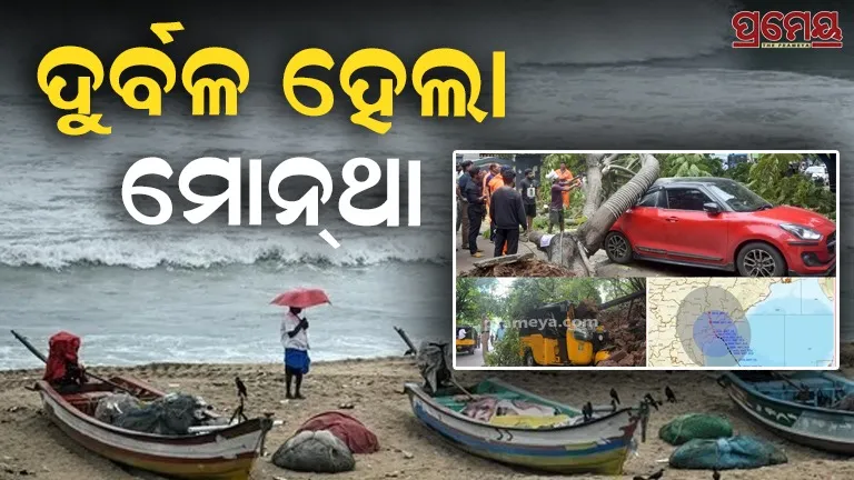 Cyclonic Storm Montha weakened 
