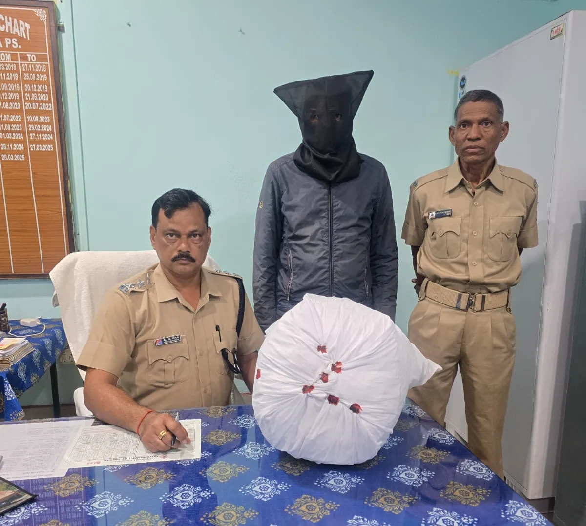 ganjei seized and one arrested