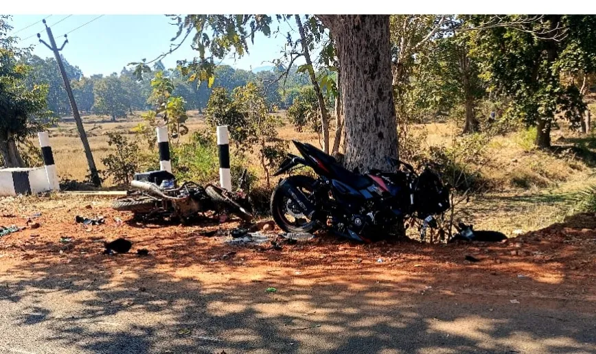 Two bikes collided head-on, causing injuries to the riders. Police reached the spot and are investigating the cause of the accident.