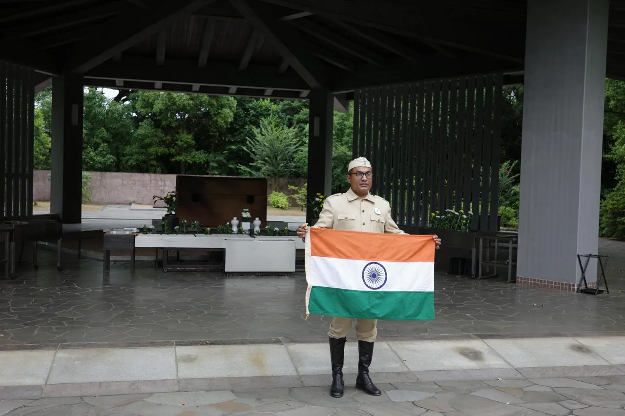 Satya Sutar paid floral tribute to Netaji Subhas Chandra Bose in Japan