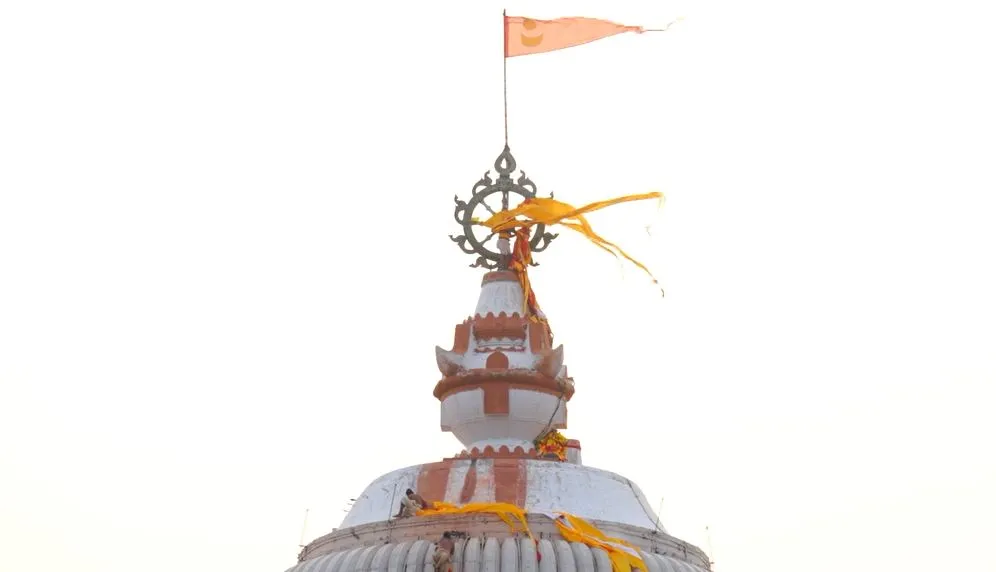 The temple flag torn off form nilachakra