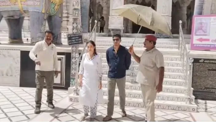 Bollywood actress Malaika Arora visits the sacred Adinath Jain Temple in Narlai, Rajasthan