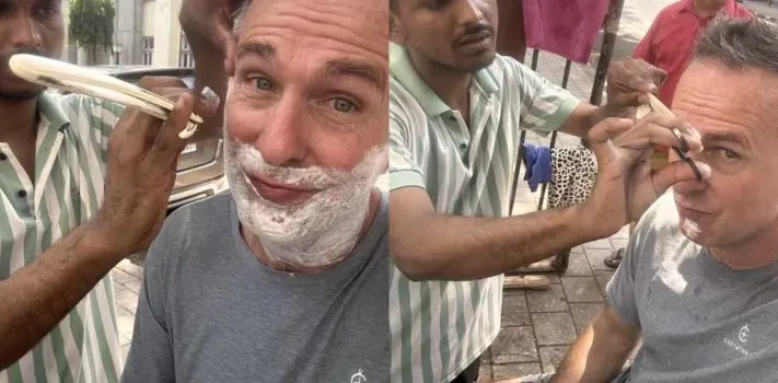 Michael Vaughan Visits Roadside Barber Shop Ahead of India vs New Zealand T20 Match