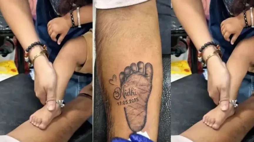 Viral Video: Father Immortalizes Daughter’s Tiny Footprint in Heart-Touching Emotional Moment