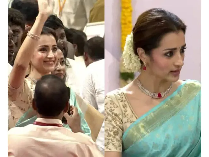 Trisha Krishnan attends Vijay's oath ceremony