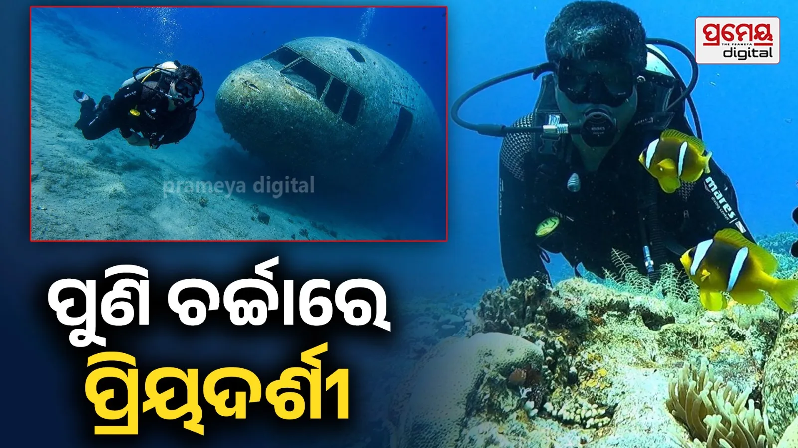 Priyadarshi Sets New Record by Scuba Diving Inside Giant Plane Sunk 94 Feet Deep Underwater