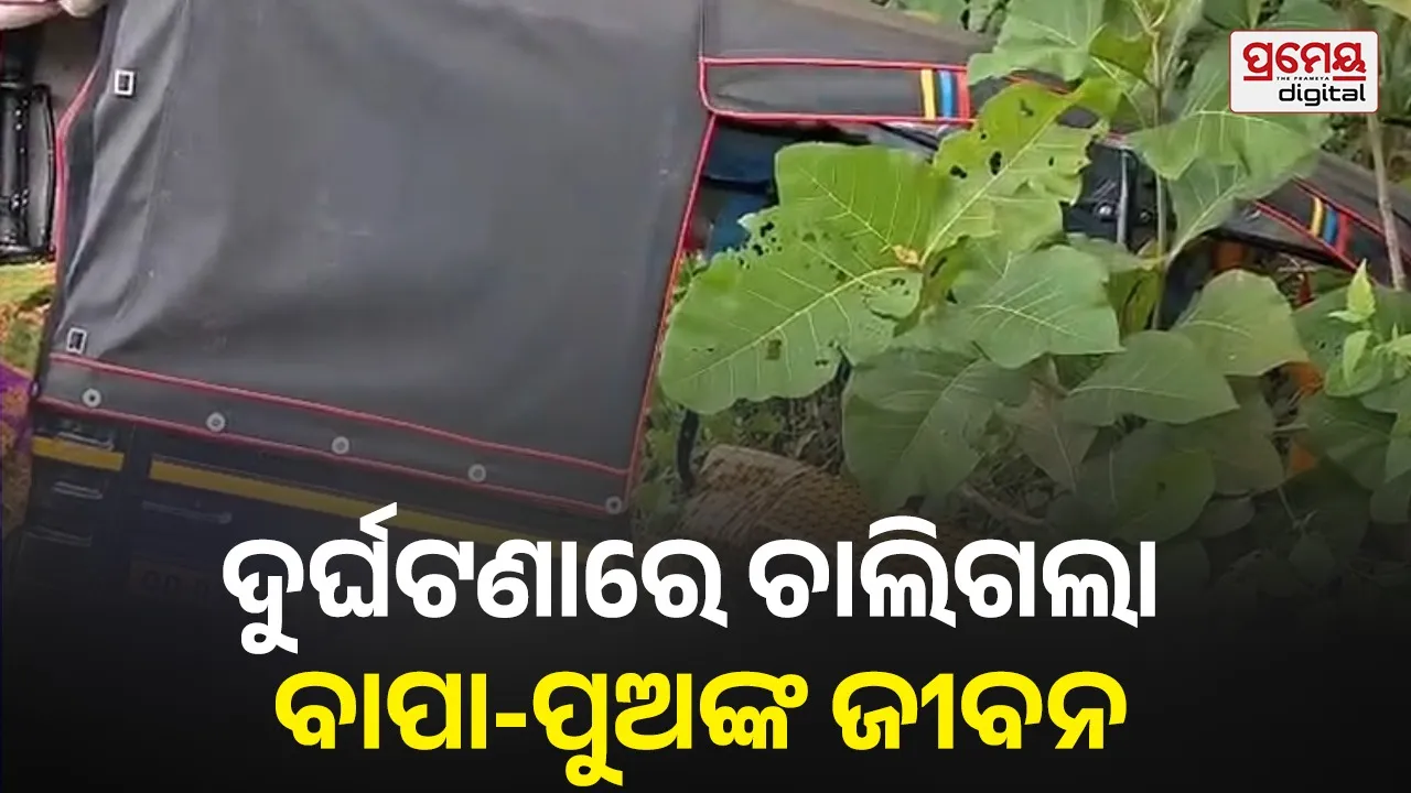 ଅଟୋକୁ ଧକ୍କା ଦେଲା ଟ୍ରକ : ବାପା-ପୁଅ ମୃତ, ମା’ ଗୁରୁତର